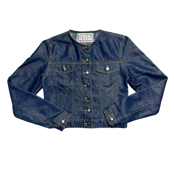 BB Dakota Y2K Shimmer Denim Jean Jacket S - Picture 1 of 8